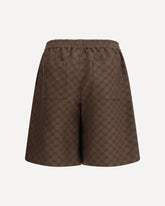 GG fabric Shorts in a linen blend - BROWN | Base Blu