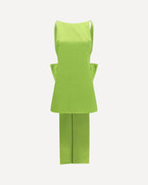 Satin Dress with back bow - GREEN | Base Blu