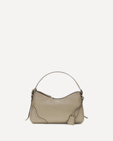 Aimée large Shoulder Bag in leather - GREY | Base Blu