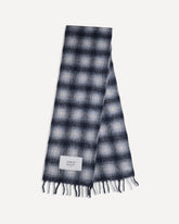 Checked alpaca Scarf - GREY | Base Blu