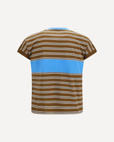 Striped cotton T-shirt - BROWN | Base Blu