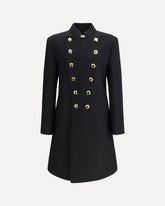 Cappotto doppiopetto in lana double - NERO | Base Blu