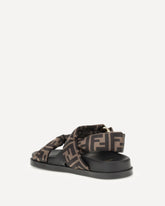 FF satin Sandals - BROWN | Base Blu