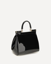 Small Sicily patent leather Handbag - BLACK | Base Blu