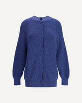 Bomber Sweater with an hook-and-eye closure - BLUE | Base Blu