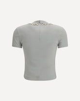 Jersey T-shirt with print and crystals - GREY | Base Blu