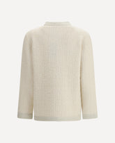 Bouclé lamé wool Cardigan - CREAM | Base Blu