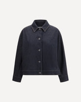 Giacca in jersey stampa denim - BLU | Base Blu