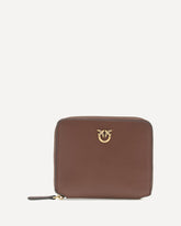 Leather zip-around Wallet - BROWN | Base Blu