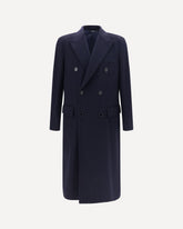 Double-breasted wool Coat - BLUE | Base Blu