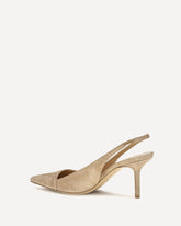 Décollété Slingback in suede - BEIGE | Base Blu