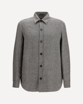 Camicia Overshirt in cashmere lino e seta - GRIGIO | Base Blu
