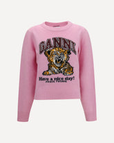 Wool graphic Sweater - PINK | Base Blu