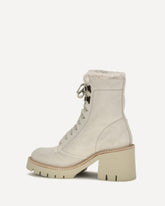 Zineta suede lace-up ankle Boots - CREAM | Base Blu