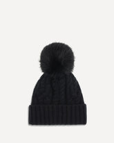 Cashmere blend Hat with pom-pon - BLACK | Base Blu