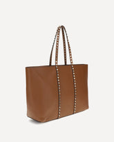 Medium Rockstud Tote Bag - BROWN | Base Blu
