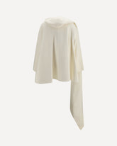 Wool Coat with scarf - WHITE | Base Blu