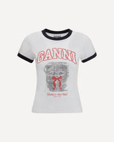 Cropped Kitty T-shirt - WHITE | Base Blu