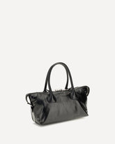 Glossy leather Handbag - BLACK | Base Blu
