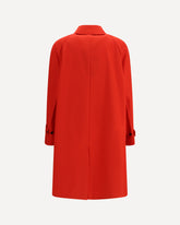 Cappotto in gabardine di cotone con colletto classico - ROSSO | Base Blu