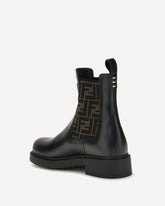 FF leather and fabric Ankle Boots - BLACK | Base Blu