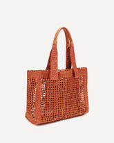 East-West Summer Banana raffia Tote Bag - RED | Base Blu