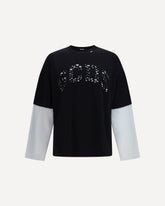 Over T-Shirt in cotton jersey with perforated logo - BLACK | Base Blu