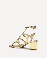 Sandali Rockstud in pelle laminata - ORO | Base Blu