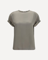 Silk Blouse with monili chain - BEIGE | Base Blu