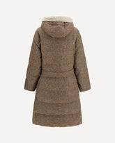 Long padded Coat with belt - BROWN | Base Blu