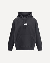 Cotton Hoodie with logo - BLACK | Base Blu