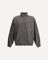 Zipped Jacket with Brown and Blue checked motif - BROWN | Base Blu