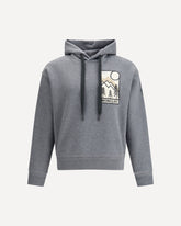 Felpa con cappuccio con logo montagna - GRIGIO | Base Blu