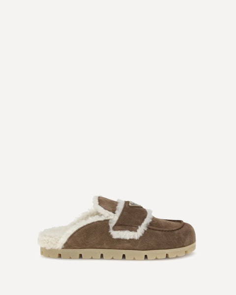 PRADA Fur Mules BROWN | Base Blu