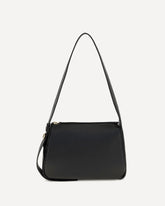 Small Romy pebbled leather Shoulder Bag - BLACK | Base Blu