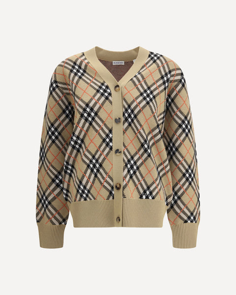 トップス Burberry Brown Check Agnese Cardigan E0440C97-A107-4CC3-B4E8-