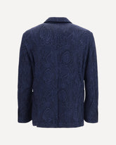 Single-breasted Arnica Jacquard wool-blend Jacket - BLUE | Base Blu