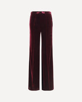 Flared Trousers in smooth Velvet - BORDEAUX | Base Blu