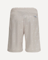 All-over logo pinstripe Shorts - BEIGE | Base Blu