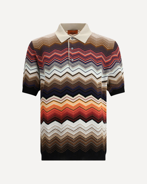 MISSONI ZigZag Pattern Polo Shirt MULTICOLOUR | Base Blu