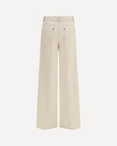 Wide leg Jeans in flocked denim - WHITE | Base Blu