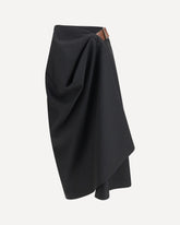 Grain de poudre wool midi Skirt - BLACK | Base Blu