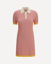 Abito corto aderente in cotone e seta FF - ROSA | Base Blu