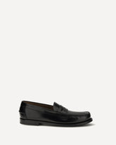 Brushed Leather Loafers - BLACK | Base Blu