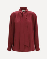 Silk Shirt with tie - BORDEAUX | Base Blu