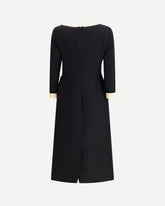 Wool Dress with Bow - BLACK | Base Blu