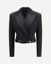 Sicilia double-breasted wool gabardine Jacket - BLACK | Base Blu