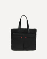 Leather-trimmed Tote bag - BLACK | Base Blu