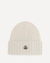 Wool Beanie with logo - WHITE | Base Blu