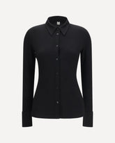 Viscose Shirt with high cuffs - BLACK | Base Blu